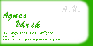 agnes uhrik business card